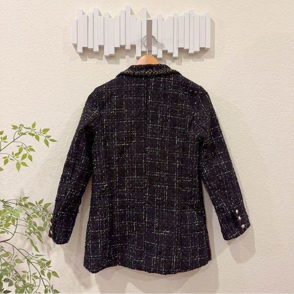 J.ING Abbas Black Double-Breasted Tweed Coat Jacket Blazer Size Small NWT - Picture 11 of 11